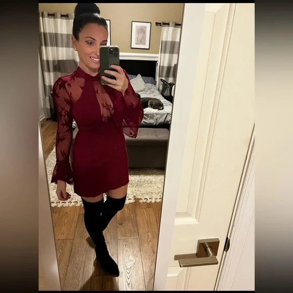 Free People Red It's Now or Never Illusion
Mini Dress Small - Picture 2 of 11